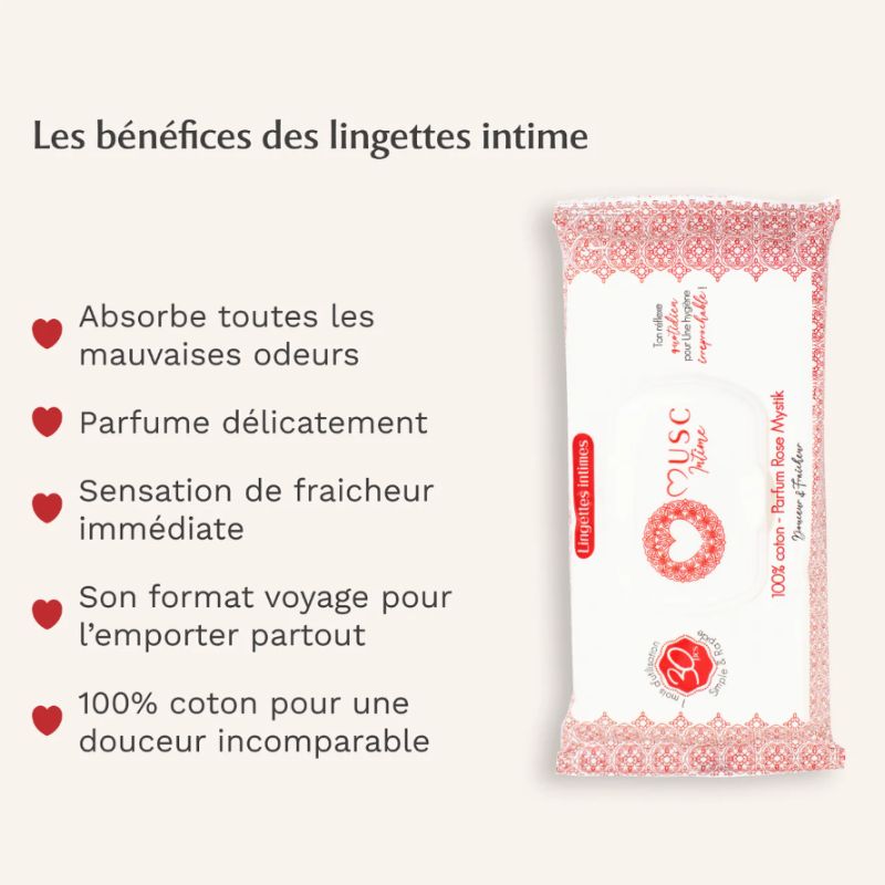 Musc intime Lingettes l'Envoutante 30pièces Rose MystiK